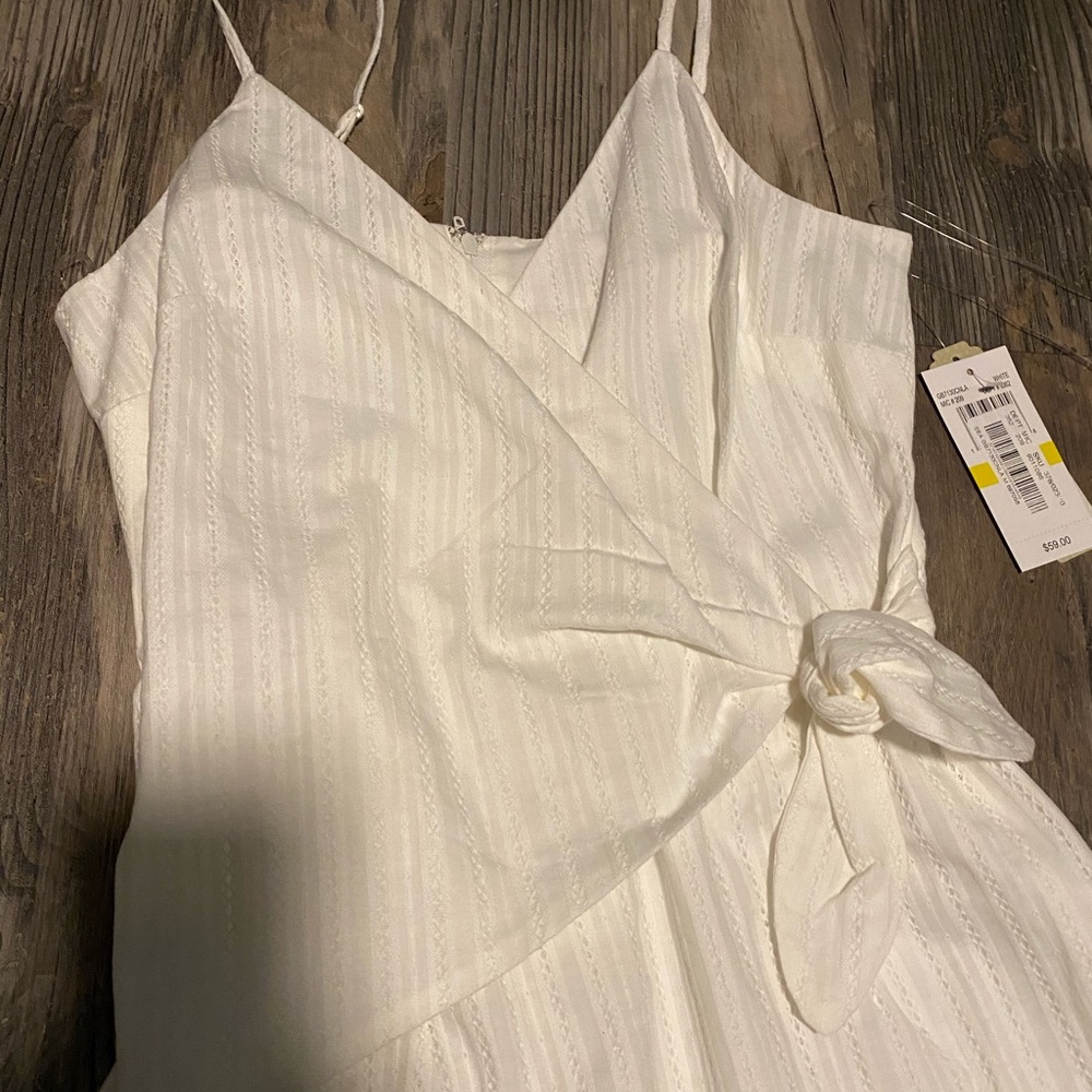 white wrap dress